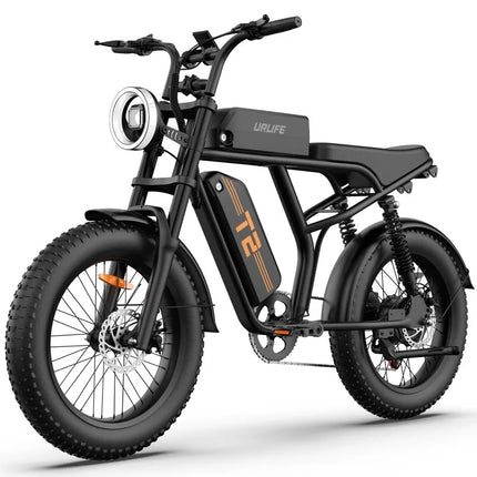 Bicicletta Elettrica URLIFE T2 con Pneumatici Larghi per Adulti, Batteria al Litio Rimovibile 48V 15.6Ah, Autonomia 100KM, Ruote 20×4 Pollici, E-bike Fuoristrada con Doppio Freno a Disco, Spedizione Gratuita
