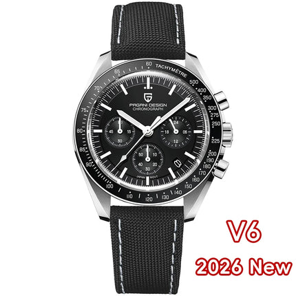 PAGANI DESIGN Nuovo Orologio da Uomo V6 Moon, Cronografo Sportivo di Lusso al Quarzo con Vetro Zaffiro e Rivestimento AR