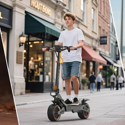 Ruitoo M6MAX Scooter elettrico Doppi motori 3000W 70KM Portata 82 km/h Velocità 60V/20,8AH Batteria Pneumatici fuoristrada da 11 pollici Pieghevoli