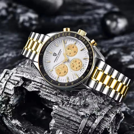 Orologio al Quarzo PAGANI DESIGN per Uomo, Orologio Goldmoon VK63, Cronografo Sportivo, Vetro Zaffiro AR, Luminoso, Impermeabile