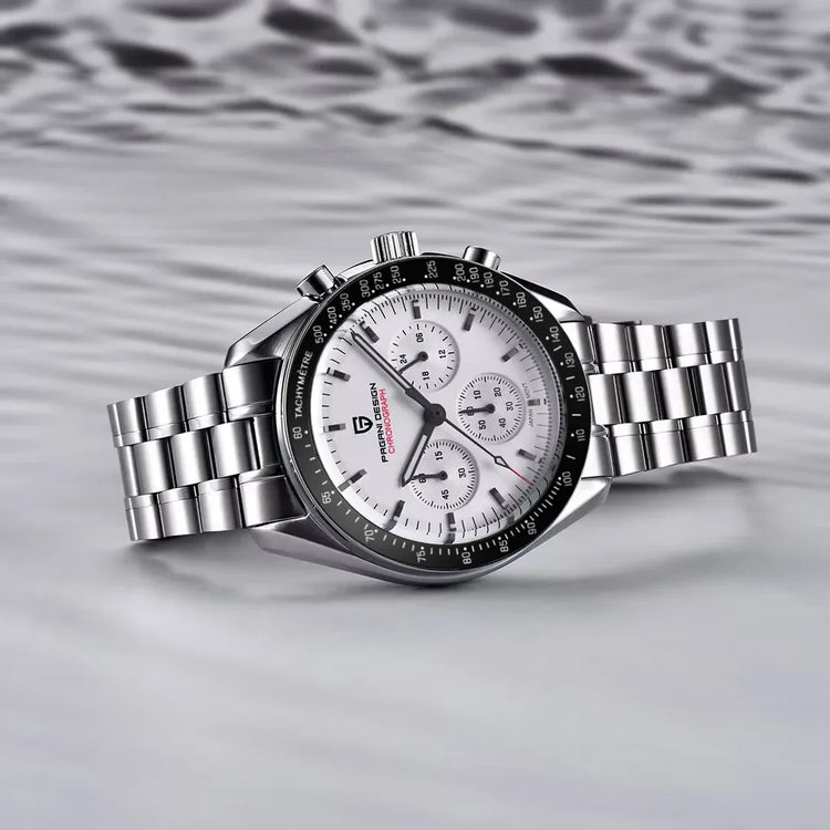 PAGANI DESIGN New Moon Watch Fashion ice blue Orologi al quarzo di lusso per uomo Cronografo da polso in acciaio inossidabile Regali per le vacanze Spedizione locale UE