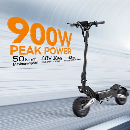 Monopattino Elettrico Pieghevole per Adulti OOTD T10, Motore Max 900W e Batteria 18Ah, Autonomia 45-60km, Ruote All-Terrain da 11 Pollici platinumshop