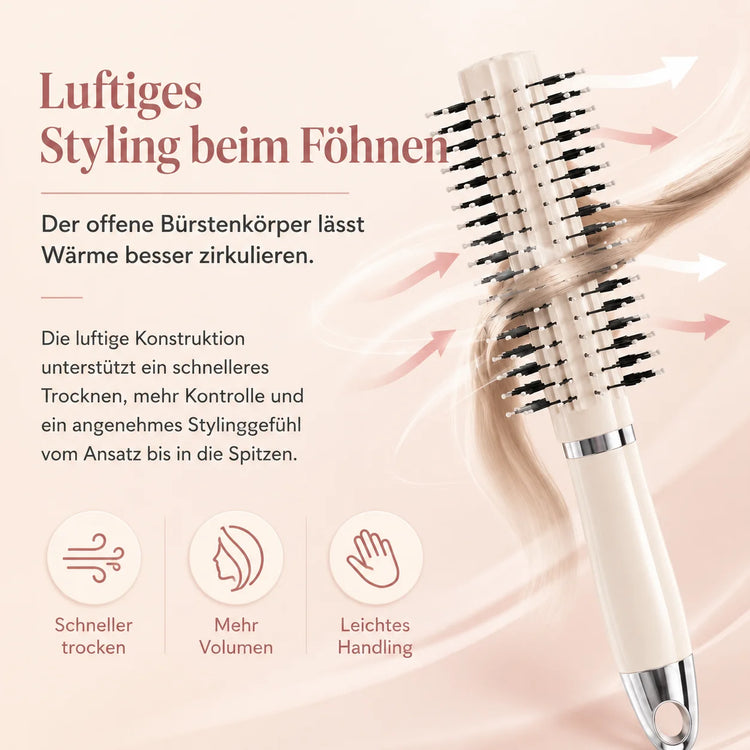 Hair Comb Curls brush Round brush for WOMEN'S (Massage brush with Rounded Pins, Styling brush for Curls, Waves & Smooth)
