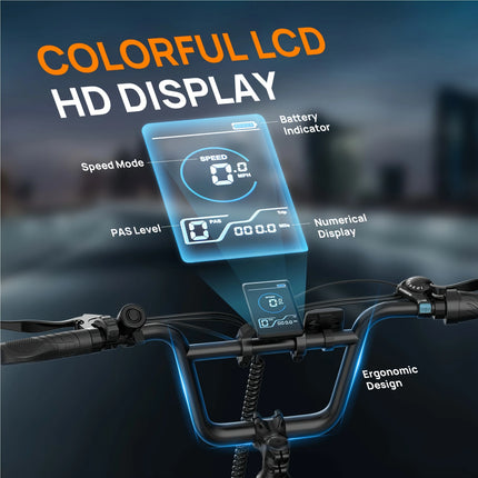 URLIFE E20 Bici Elettrica 1000W, Batteria 48V 13Ah, 25KM/H, Autonomia 80KM, Pneumatici Fat 20X3", E-Moped Elettrico per Adulti, per Pendolarismo Urbano e Tutti i Terreni