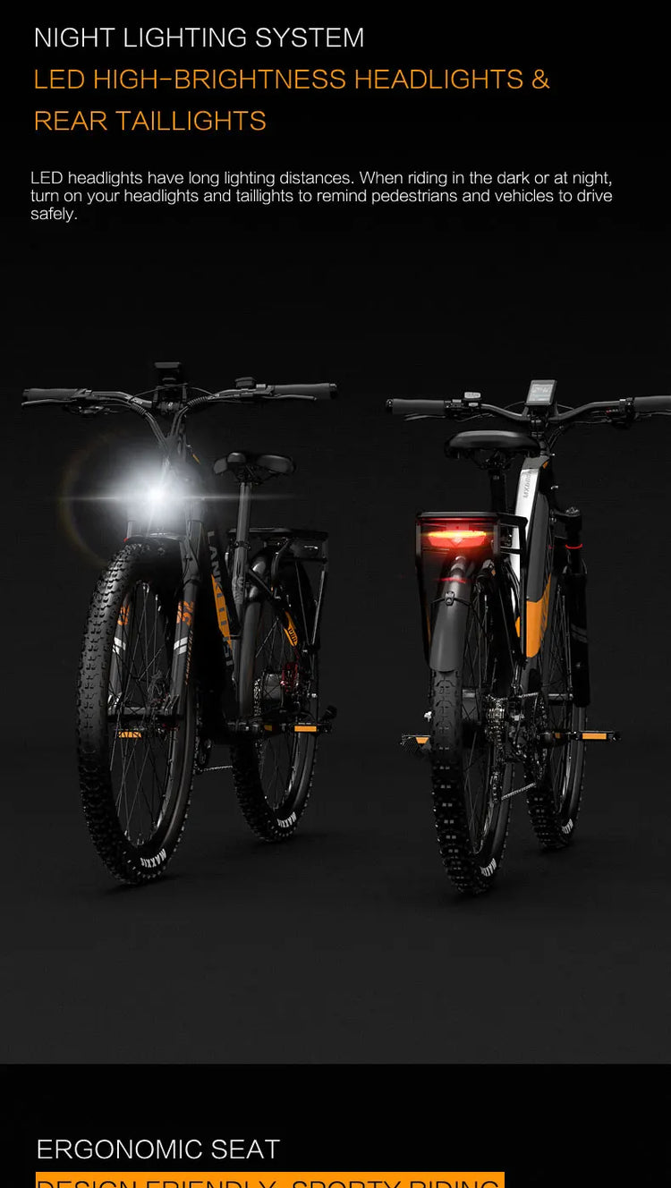 Bicicletta Elettrica LANKELEISI MX600 Pro, Motore 500W, Batteria 48V 20Ah, Autonomia 150KM, Pneumatici 27.5x2.4 Pollici, E-bike per Adulti