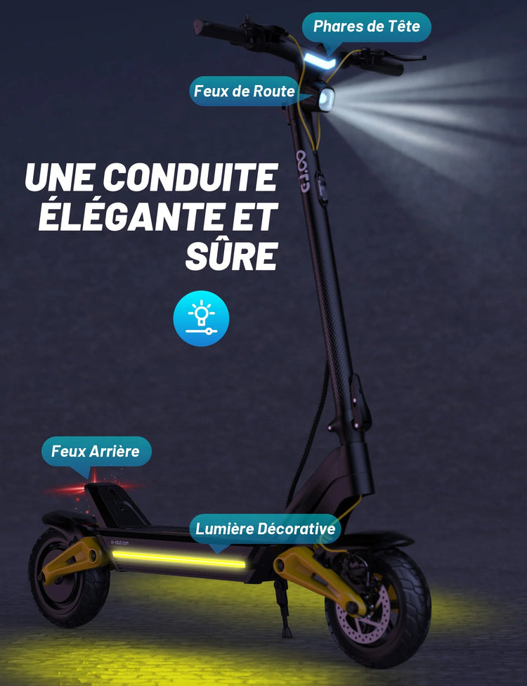 Monopattino Elettrico OOTD S10 10 Pollici con Connessione Bluetooth APP 1400W 48V 20AH 55KM/H Velocità Massima Autonomia 70km Leggero E-scooter con Doppia Sospensione platinumshop