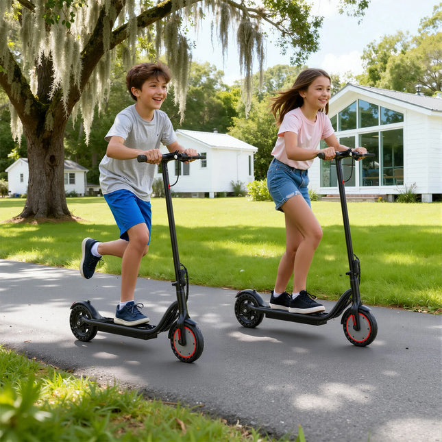 EU Stock 350W Electric Scooter Portable Folding Type 36V5.2AH Battery 12 Miles Driving Range 19MPH Speed App Controlled Three Speed Settings IPX4 Waterproof 8.5 Inch Rubber Solid Tire Max Load 120Kg For Urban Shopping Trips