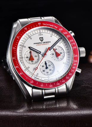 Nuovo Orologio da Uomo PAGANI DESIGN Moon Tan 2026, Orologio al Quarzo di Lusso con Vetro Zaffiro AR, Cronografo Impermeabile, Spedizione Locale