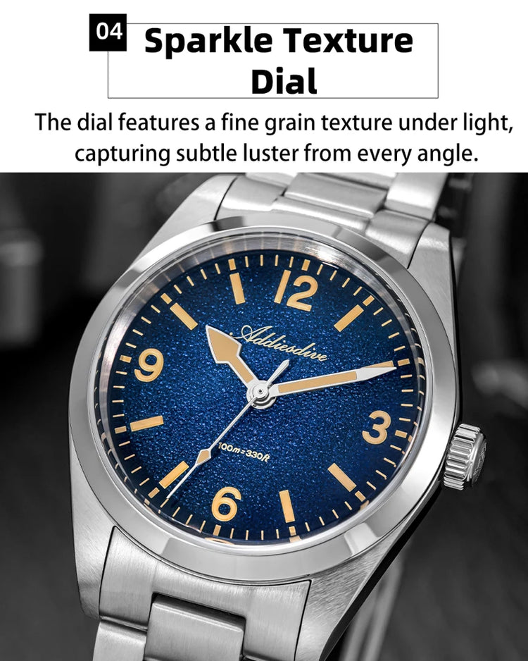ADDIESDIVE AD2544 Women's Quartz Watch Japan 2035 Movement 100m Waterproof Sapphire Glass 316L Stainless Steel Ladies Watch 36mm