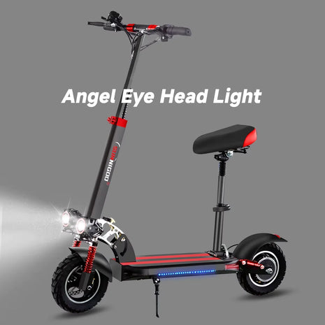 Monopattino elettrico SUNNIGOO per adulti, 10 pollici, fuoristrada, velocità massima   Monopattino Elettrico Pieghevole Veloce 45km/h con Autonomia di 40km per Pendolarismo