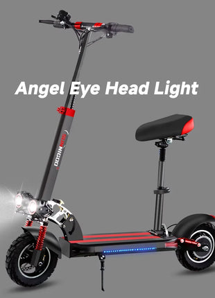 Monopattino elettrico SUNNIGOO per adulti, 10 pollici, fuoristrada, batteria al litio 48V, velocità massima   Monopattino Elettrico Pieghevole con Sedile, 45km/h, Lunga Autonomia, Potente Capacità di Salita, Portatile