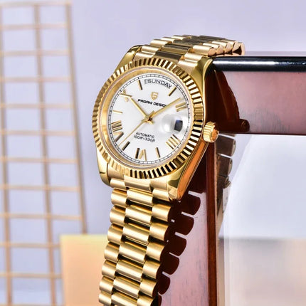 Nuovo Orologio da Uomo PAGANI DESIGN D36 in Oro Rosa, Lussuoso Automatico Meccanico Impermeabile con Vetro Zaffiro AR, Acciaio Inossidabile, Data, Regalo per Uomo