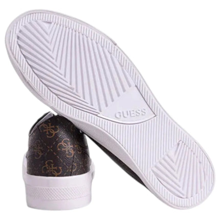 Guess Men's Sneakers Istria Low 4G Logo Leather Brown, comfortable and breathable athletic shoes suitable for casual wear and sports, featuring anti-slip design for enhanced grip.
