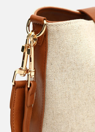 Borsa a spalla effetto rafia Sora con tracolla removibile Raffia / Playa Misako