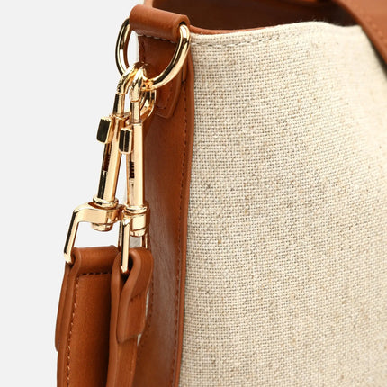 Borsa a spalla effetto rafia Sora con tracolla removibile Raffia / Playa Misako
