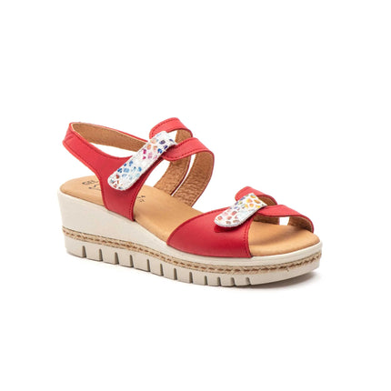 Women's wedge sandals with velcro made in spain model e459 sizes 36 to 41 high style PlatiNum