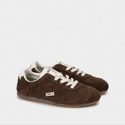 Retro women's shoes, ANDY-Z 8015 BROWN casual sneakers with lace-up closure, thin sole, and versatile fit, perfect for casual occasions, comfortable footwear for spring and autumn. PlatiNum