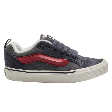 Vans Knu Skool Sneakers for Men and Women VN000D22BGG1, featuring water-repellent velour leather, cushioned tongue, thick sole, and a stylish 90s retro design, perfect for urban skaters and rainy days. PlatiNum