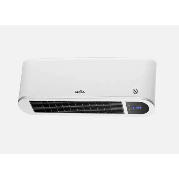 ABRILA Electric Ceramic Heater Bonaire 2000W with Remote Control, 3 Functions, Adjustable Thermostat, Wall-Mounted Design, Ideal for Bathrooms, IP23 Rated, Energy Saving with Automatic Shut-Off, Dimensions 20.5x50x12 cm.