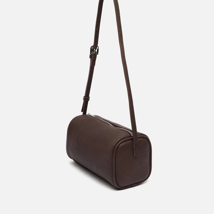 Mini Luma Borsa a Spalla Nera: Compatta e Leggera per l'Uso Quotidiano, Design Moderno di 10x10x20 cm, Esterno in Poliuretano, Interno in Poliestere, Ideale per Look Urbani