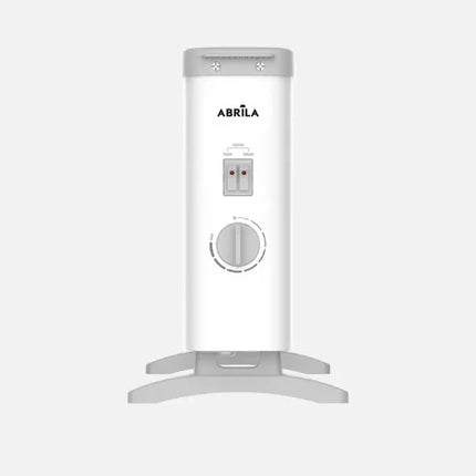 ABRILA Electric Convector Heater 2000W in White with Adjustable Thermostat, Overheat Protection, and Carry Handle, dimensions 32x54x20 cm, suitable for quick and efficient heating in any room.