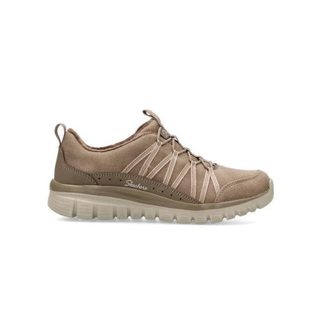 Skechers Graceful-cozy Hug Women's Sneakers, genuine leather with superior comfort and lightweight design, ideal for casual wear and daily use, perfect women's footwear for style and comfort. PlatiNum