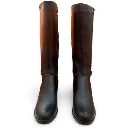 Relax4you r105 women's high heel boot in black leather with elastic shaft 106613 women's boots women's brands relax4you