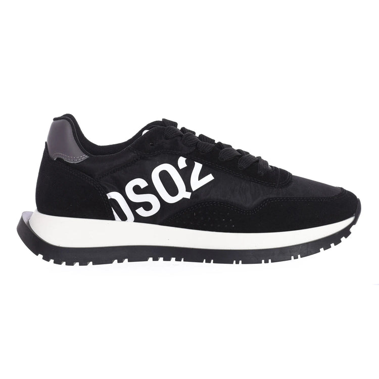 Dsquared2 Women's Running Sneakers SNW0212-01601681, breathable medium height shoes made with leather and textile for comfort, lace-up design perfect for casual and urban looks. PlatiNum
