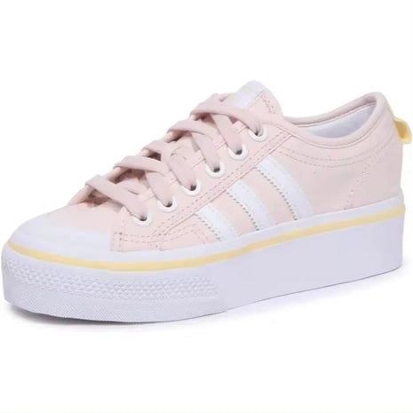Adidas Nizza Platform Sneakers for Women - Retro casual shoes with thick platform sole, lightweight design, and soft colors perfect for walking, festivals, and everyday wear. Comfortable platform shoes ideal for sunny days. PlatiNum