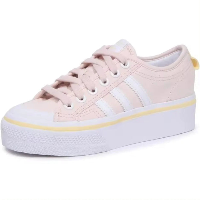 Adidas Nizza Platform Sneakers for Women - Retro casual shoes with thick platform sole, lightweight design, and soft colors perfect for walking, festivals, and everyday wear. Comfortable platform shoes ideal for sunny days. PlatiNum