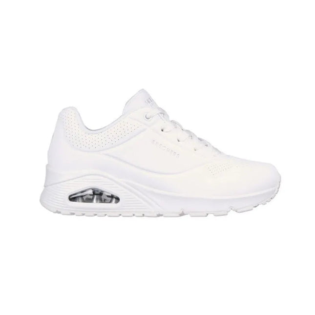 SKECHERS 73690 Women's Sneakers White - Comfortable footwear with a soft, impact-absorbing insole and ergonomic fit, perfect for casual and sporty looks. PlatiNum