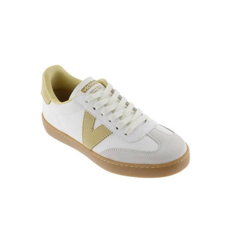 Victoria Berlin Yellow Leather & Suede Sneakers for Women, Comfortable and Versatile Footwear with Flat Sole, Ideal for Outdoor Activities and Daily Wear, Perfect Spring Sneakers. PlatiNum