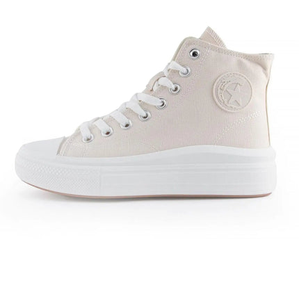High-top Canvas Shoes for Women by ANDY-Z AZ1007 with Zip Closure, Textile Lining, Comfortable Platform Sole, and Non-Slip Design, Ideal for Casual and Outdoor Use. Perfect Women's Footwear for Spring and Autumn. PlatiNum