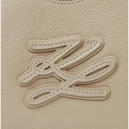 KARL LAGERFELD Mini Tote Bag K/Autograph con toppa beige