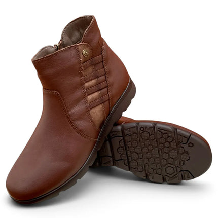 Flexpies women's leather sport ankle boots 1440 brown 106020 flexpies flat ankle boots women brands