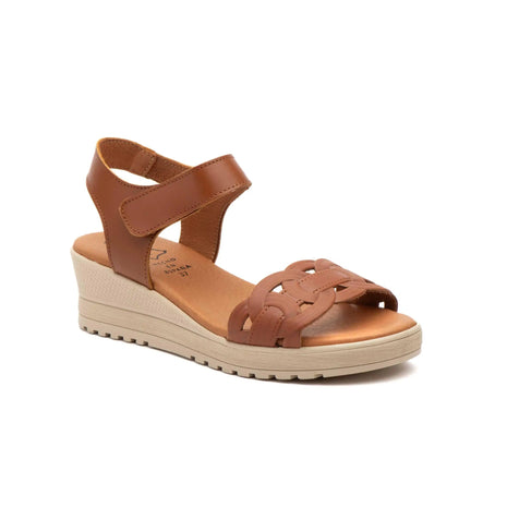White wedge sandals for women with velcro closure made in spain model e648 sizes 36 to 41 high style PlatiNum