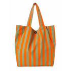 Borsa Estiva da Donna con Strisce Arancioni e Verdi | Grande Borsa in Tessuto per Spiaggia, Shopping e Uso Quotidiano