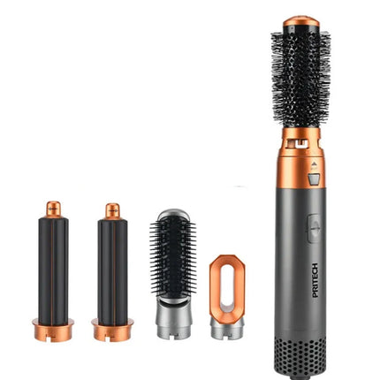 5 in 1 hair dryer with hot air brush, one-step dryer with interchangeable heads and rotating brush, anti-frizz ionic technology, 3 speeds + cold air function, professional styling for drying, straightening, volumizing