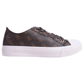 Guess Men's Sneakers Istria Low 4G Logo Leather Brown, comfortable and breathable athletic shoes suitable for casual wear and sports, featuring anti-slip design for enhanced grip.