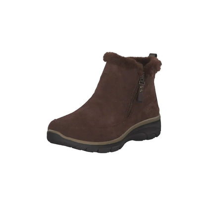 Skechers easy going flat ankle boots - high zip 2 women brown