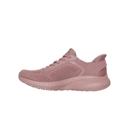Skechers Bobs Squad Chaos Sneakers for Women in Vibrant Pink - Comfortable Cloud Goga Insoles, Lightweight Seamless Upper, Ideal for Casual and Sporty Outfits, Perfect Walking Shoes for Daily Use. PlatiNum