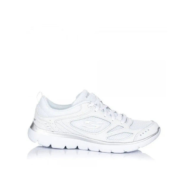 Skechers Women's Sneakers SKECHERS 12982 in White, featuring lightweight cushioned sole for all-day comfort, breathable upper for perfect fit, and durable construction for lasting use, ideal for casual or sporty looks. PlatiNum