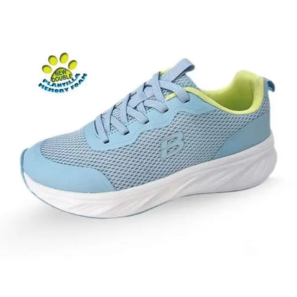 Breathable Sports Sneakers for Women with Double Memory Foam – Special Wide Fit, Lightweight and Comfortable for Daily Wear, Walking, and Work. Perfect cushioning and ventilation make them ideal running shoes. PlatiNum