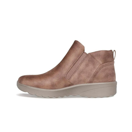 Skechers fall in bloom taupe women's flat ankle boots