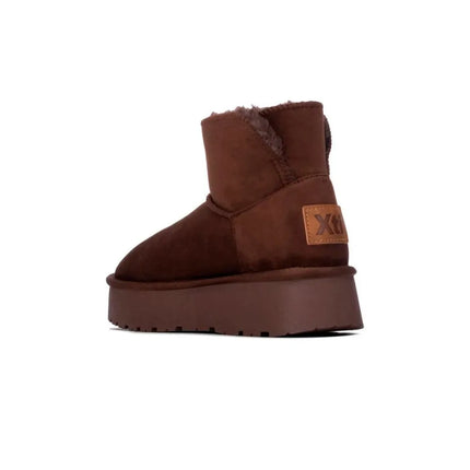 Women's flat ankle boots xti 142197 brown