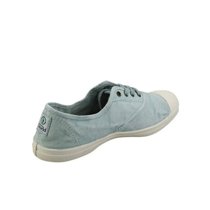 Natural World 102E Women's Canvas Sneakers in Blue, comfortable and versatile footwear for spring and outdoor activities, featuring a lace-up design and flat sole for easy wear. PlatiNum