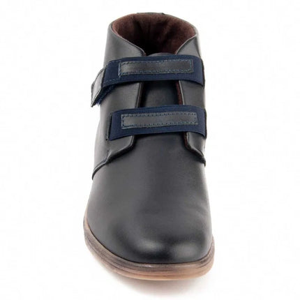 Leather ankle boot with wedge for women. Akilav puriskin 104905