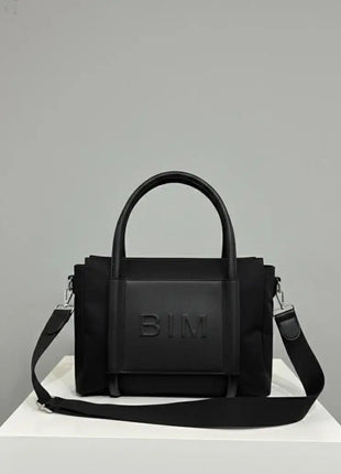 Borsa da donna in nylon e ecopelle |   Borsa shopper con manico lungo |   Ideale per tablet e uso quotidiano