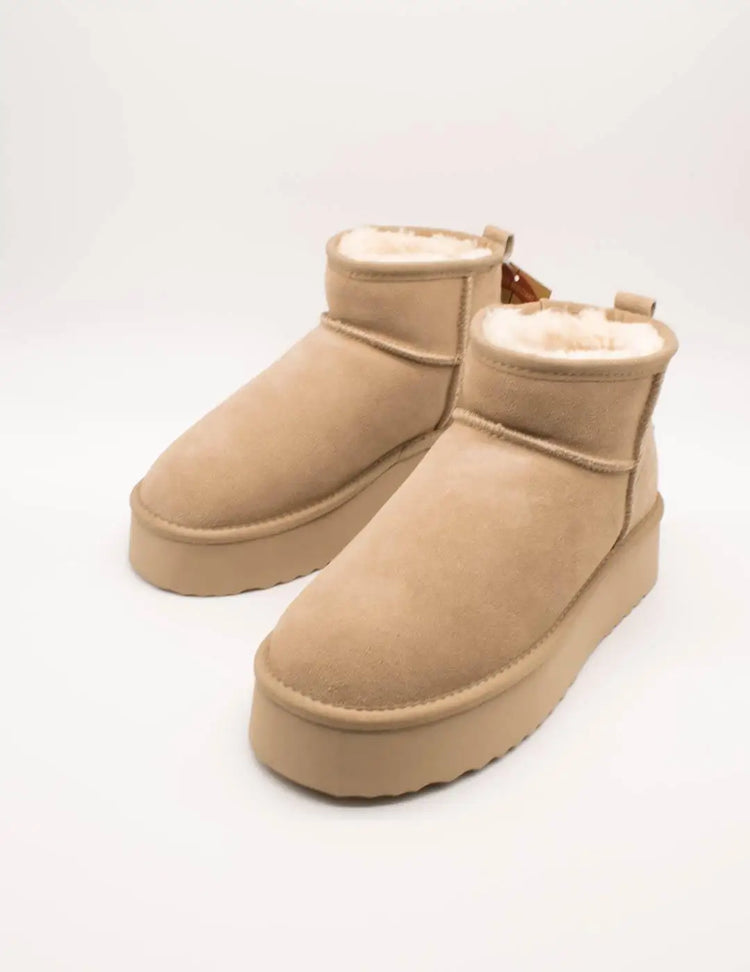 Varm mores d8 mini beige suede ankle boot for women