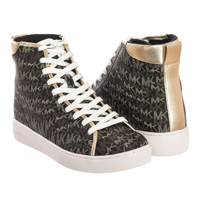 Michael Kors Ankle Sneakers 43F2NVFE6B for Women, PVC upper, lace-up closure, comfortable design, ideal for casual and sports activities, perfect women's footwear for spring and autumn, versatile and breathable. PlatiNum